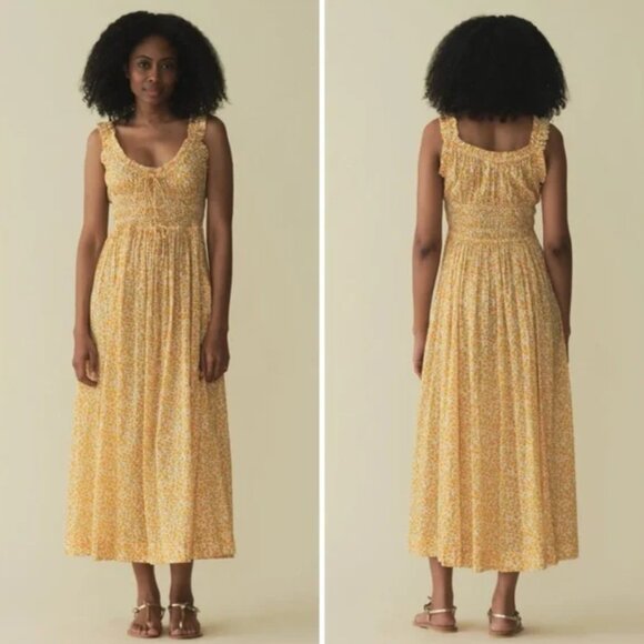 DÔEN Dress | DÔEN Emmaretta Dress in Clementine Daisy Fields - Picture 2 of 5